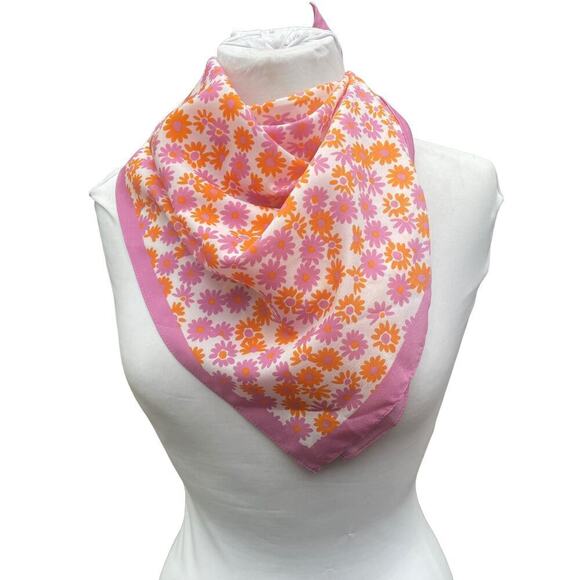 MNG Pink and Orange Floral Scarf - Picture 6 of 14